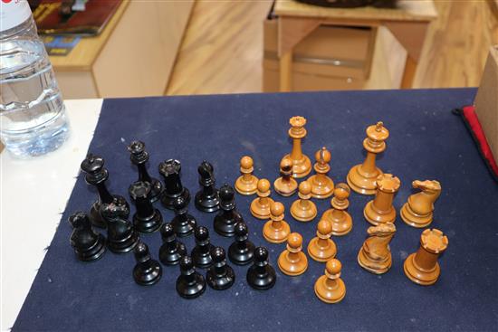 A Staunton chess set, marked Jacques - London